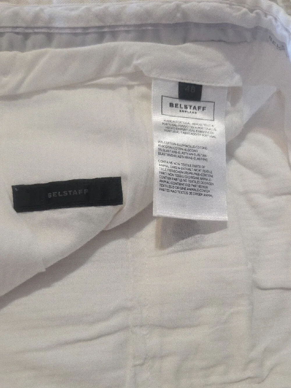 Belstaff White Cotton Pants with Subtle Branding